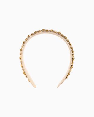 Chain Embellished Headband, Gold Metallic, large - Lilly Pulitzer