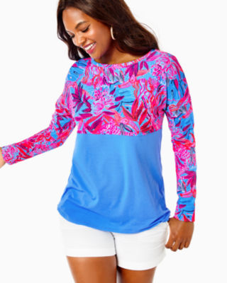Lilly Pulitzer Finn Top In Ruby Red Wild Times