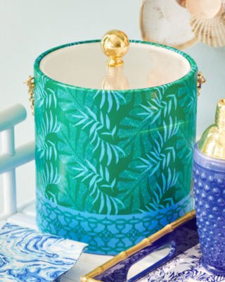 Ice Bucket, Fiddle Leaf Green Its A Jungle Out There, large - Lilly Pulitzer