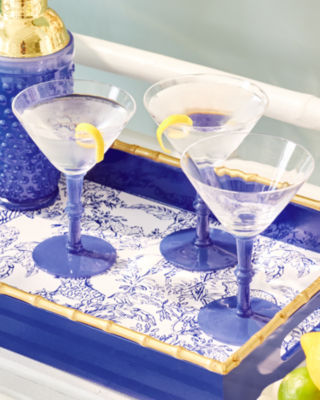 Martini Glasses - Set of 2, Blue Stream, large - Lilly Pulitzer