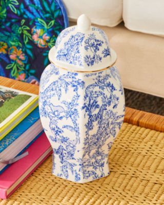 Large Ginger Jar, Resort White Safari Party, large - Lilly Pulitzer