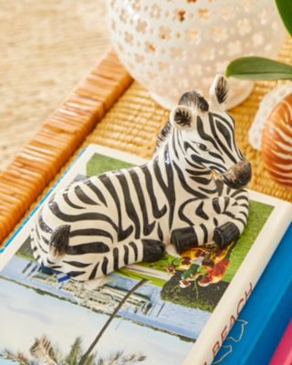 Zebra Ceramic Critter, Onyx X Resort White, large - Lilly Pulitzer