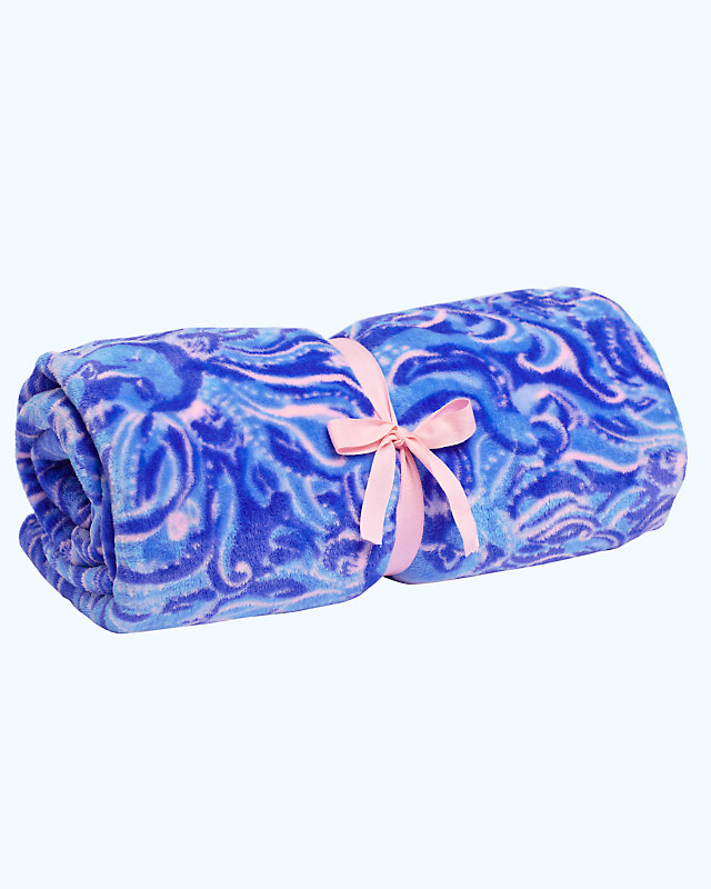 Paradise Blanket, Coastal Blue Whispurr, large - Lilly Pulitzer
