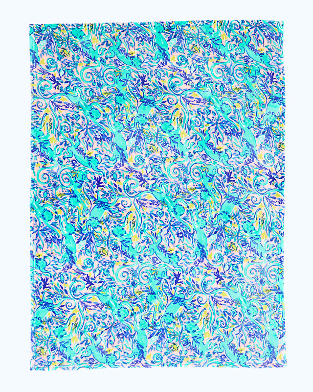 Paradise Blanket, Melon Fig Tint Monkey Sea Large, large image null - Lilly Pulitzer