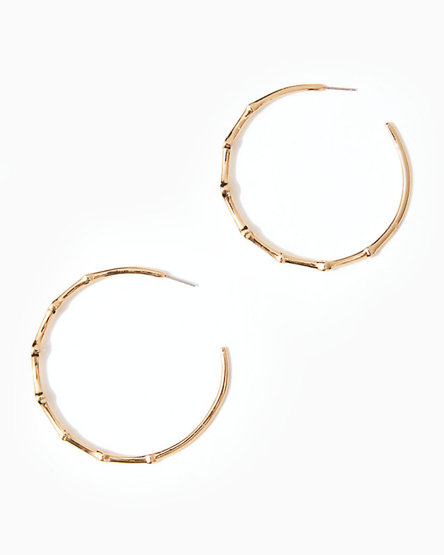 Twilight Hoop Earrings, Gold Metallic, large - Lilly Pulitzer