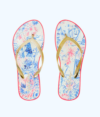 Lilly Pulitzer Pool Flip Flop In Crew Blue Tint Sea To Shining Sea Shoe