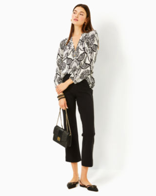Elsa Silk Top, Coconut Pineapple Princess Allover, large image 4 - Lilly Pulitzer