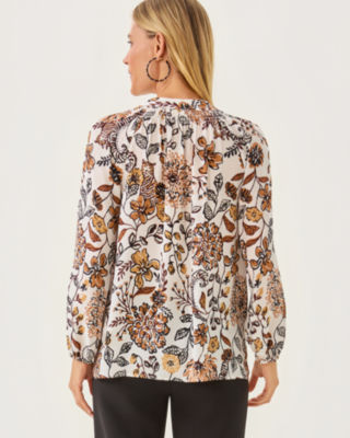 Elsa Silk Top, Coconut Take Meowt, large image 1