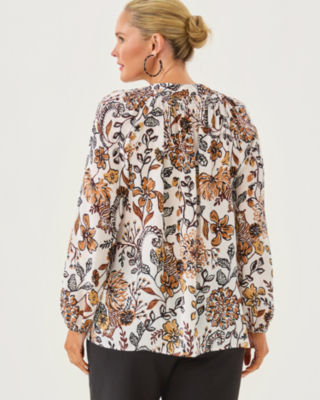 Elsa Silk Top, Coconut Take Meowt, large image 5