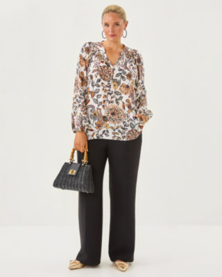 Elsa Silk Top, Coconut Take Meowt, large image 6