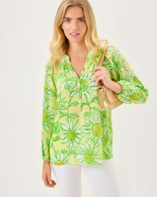 Elsa Silk Top, Limoncello Sunbelievable, large