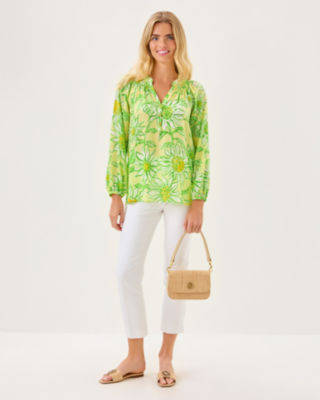 Elsa Silk Top, Limoncello Sunbelievable, large image 3