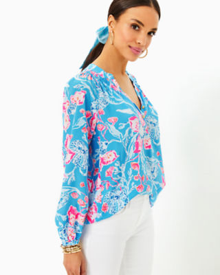 Elsa Silk Top, Multi Bahamian Rhapsody, large - Lilly Pulitzer