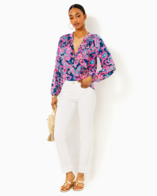 Elsa Silk Top, Multi Flitting About, large image 2