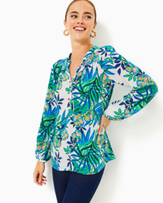 Elsa Silk Top, Multi Golden Hour Glam, large - Lilly Pulitzer