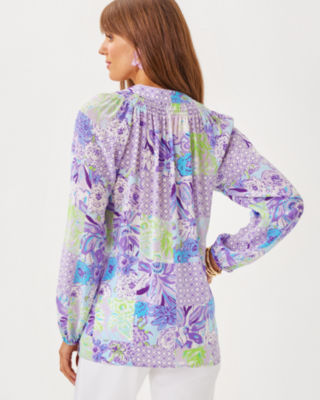 Elsa Silk Top, Multi Juicy Story Patch, large image 1
