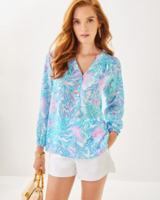 Elsa Silk Top, Multi Via Del Mar, large