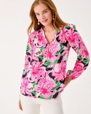 Elsa Silk Top, Onyx Party All The Time, large