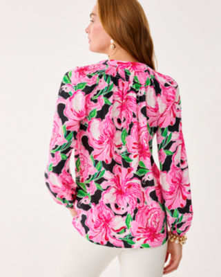 Elsa Silk Top, Onyx Party All The Time, large image 1