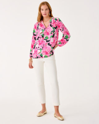 Elsa Silk Top, Onyx Party All The Time, large image 3