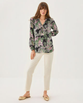 Elsa Silk Top, Onyx Pb Anniversary Toile, large image 3