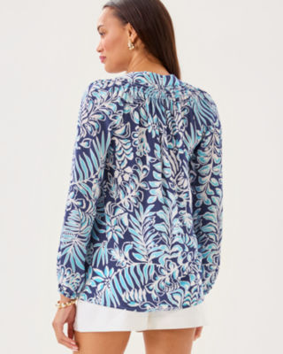 Lilly Pulitzer Elsa Silk Top In Blue
