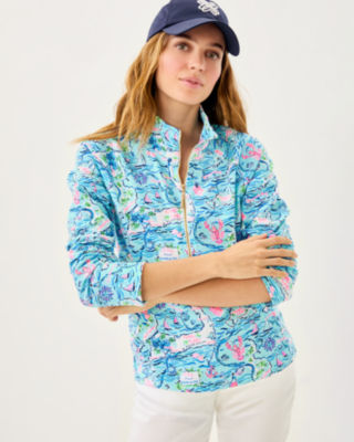 Lilly Pulitzer Upf 50+ Skipper Popover In Blue
