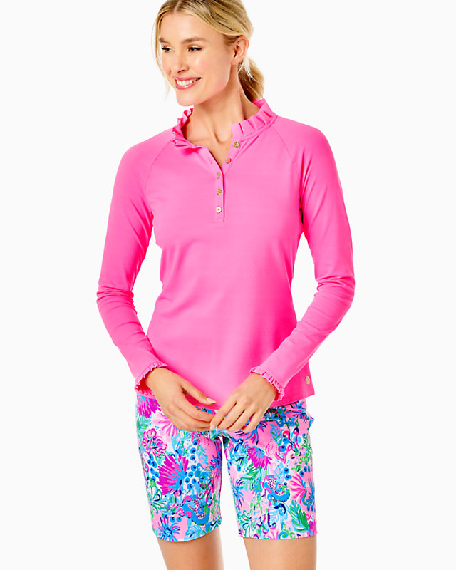 UPF 50+ Luxletic Hutton Polo, Pink Isle, large - Lilly Pulitzer