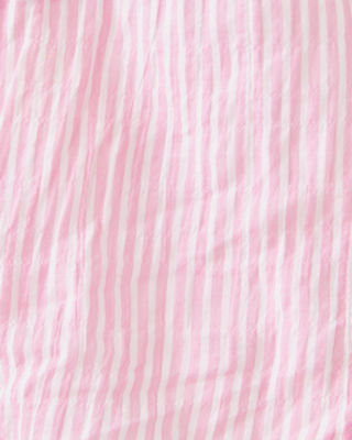 Sea View Button Down Top, Conch Shell Pink Ltwt Oxford Stripe, large image 3