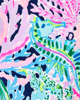5" Callahan Knit Short, High Tide Navy Bringing Mermaid Back, large image 4 - Lilly Pulitzer