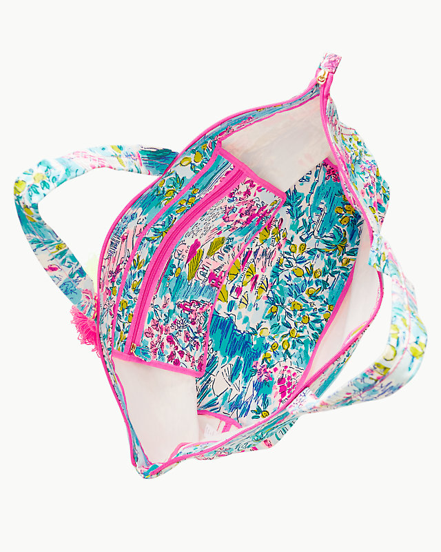 Palm Beach Zip Up Tote, Multi Postcards From Positano, large image null - Lilly Pulitzer