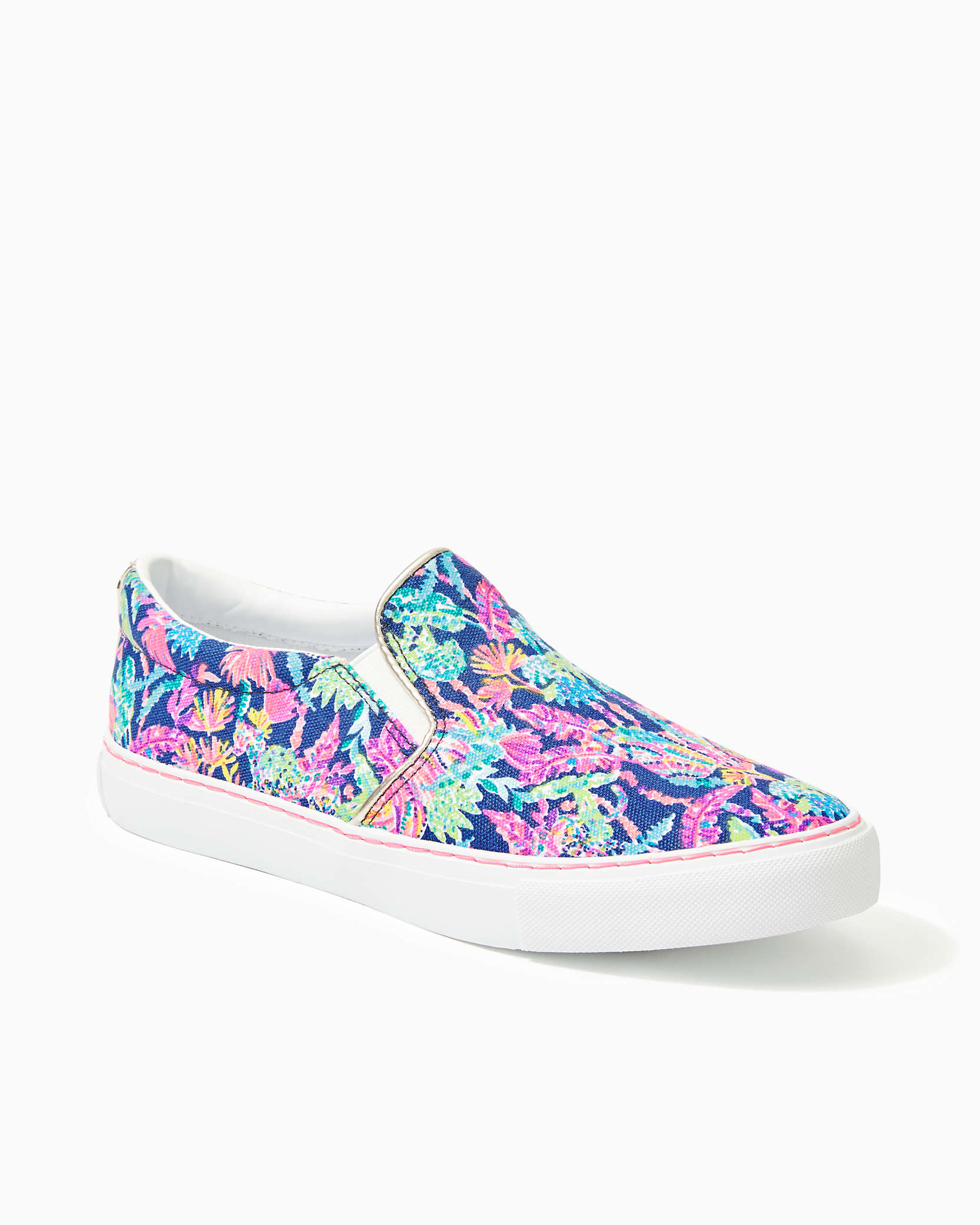 Lilly Pulitzer Julie Sneaker In Oyster Bay Navy Seen And Herd Accessories Small