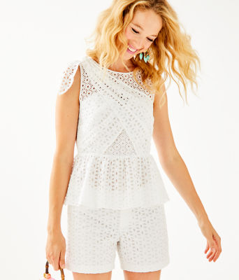 Diara Peplum Top, , large  - Lilly Pulitzer