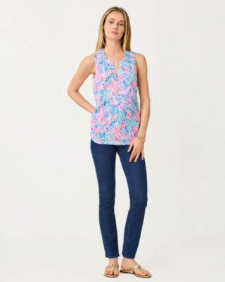 Lilly Pulitzer Essie Tank Top In Blue