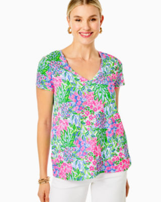 Lilly Pulitzer Etta V-neck Top In Multi A Cherry On Top