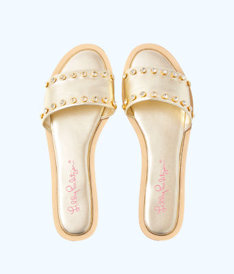 lilly pulitzer gold sandals