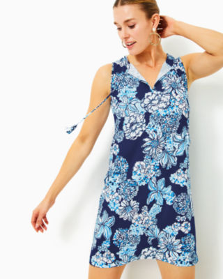 Johana Cover-Up, Low Tide Navy Bouquet All Day, large - Lilly Pulitzer