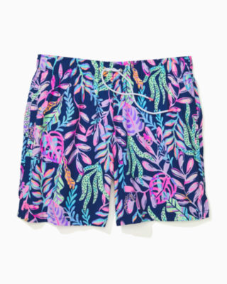 Lilly Pulitzer Mens 6" Capri Swim Trunks In Oyster Bay Navy Youve Been Spotted
