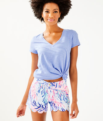 Lilly Pulitzer 5 Buttercup Stretch Short In Crew Blue Tint Kaleidoscope Coral ModeSens