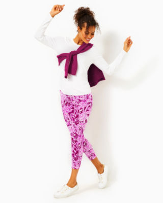 UPF 50+ Luxletic 24" Weekender High-Rise Midi Legging, Mulberry Wild Ride, large - Lilly Pulitzer