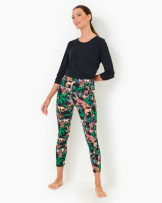 UPF 50+ Luxletic 24" High Rise Weekender Midi Legging, Multi Dancing In The Moonlight, large - Lilly Pulitzer