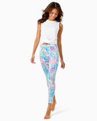 Lilly Pulitzer Luxletic leggings Pink Grenadine Flocking To Paradise M Set  2pc