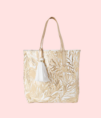 lilly pulitzer gold tote