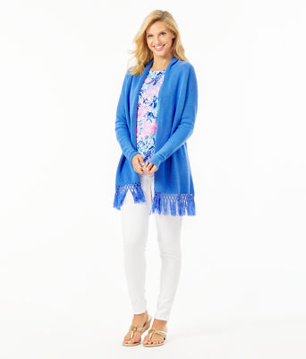 tatum long fringe hem cardigan