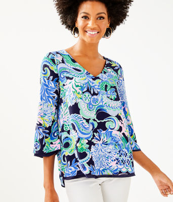 Florin Reversible 3/4 Sleeve Top, , large  - Lilly Pulitzer