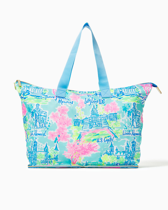 Getaway Packable Tote, Multi Lilly Loves Dc, large - Lilly Pulitzer