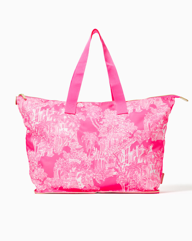 Getaway Packable Tote, Roxie Pink Pb Anniversary Toile, large - Lilly Pulitzer