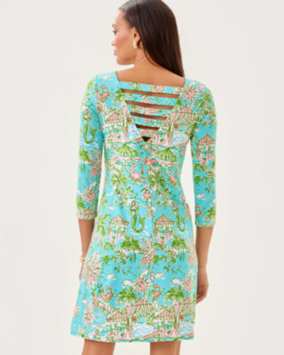Ophelia Swing Dress, Fresh Water Blue Sunbathers Bliss, large image 1