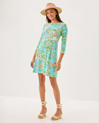 Ophelia Swing Dress, Fresh Water Blue Sunbathers Bliss, large image 3