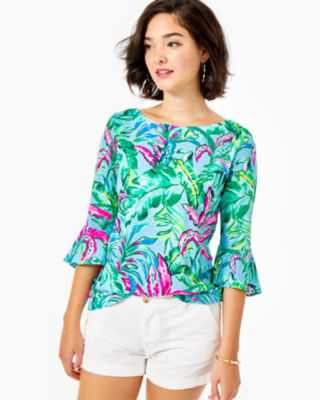 Image of Lilly Pulitzer Fontaine Bell Sleeve Top